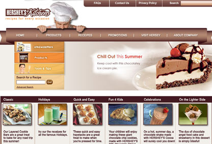 Hershey's Kitchen Website Redesign